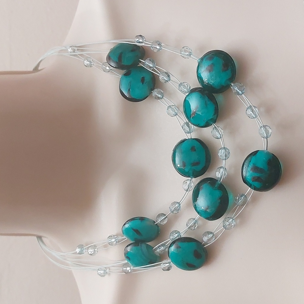 Turquoise Bead Multi-Strand Necklace
